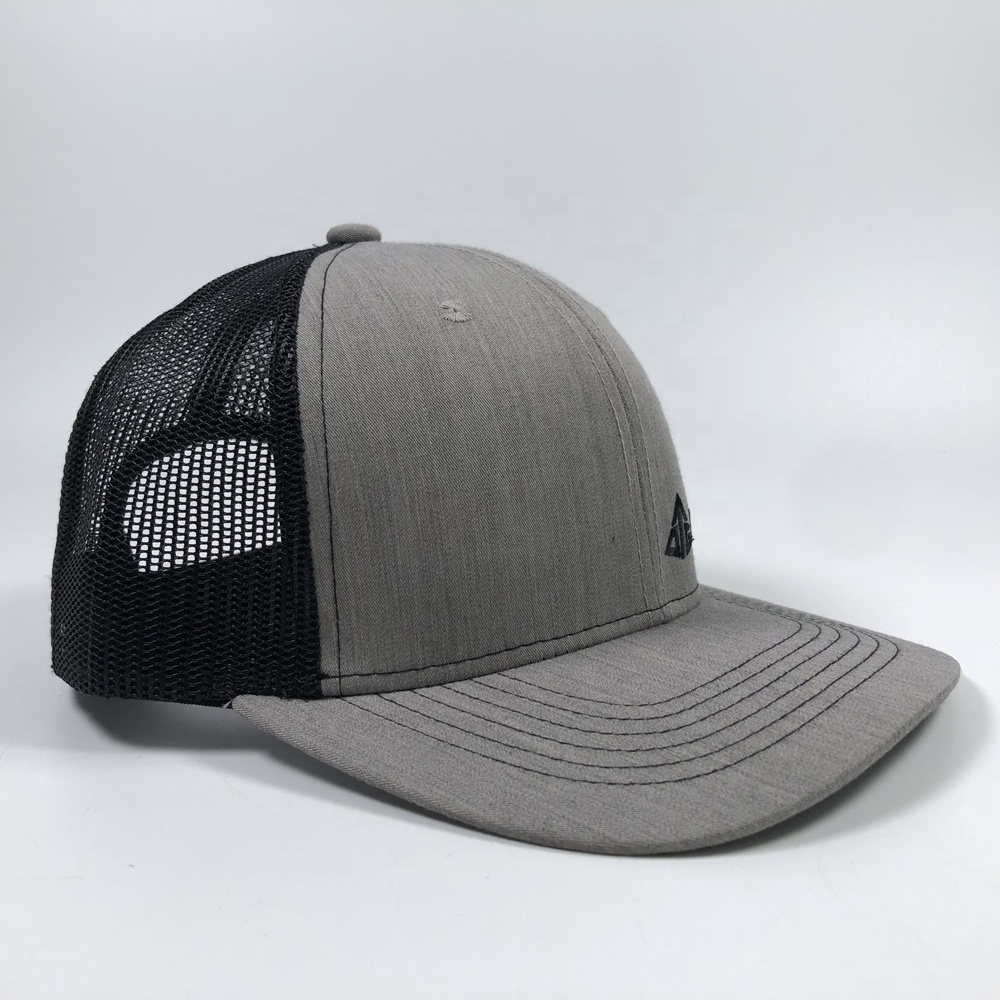 OEM high quality cotton outdoor fashion grey mesh gorra caps logo embroidery custom 112  richardson trucker hat