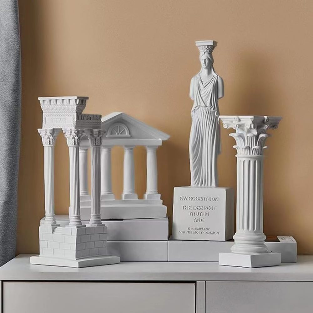 11.5 x 8.5 x 8 Roman Column Statue Roman Plaster Pillar Resin Sculpture for Home Decoration Gift