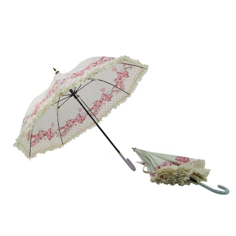 Retro Pagoda Parasol Umbrella with hook handle Sun Protection  Wedding  Umbrella