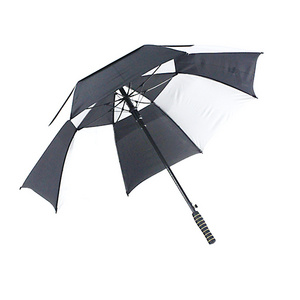 Big size golf umbrella black and white double layer windproof sport umbrella