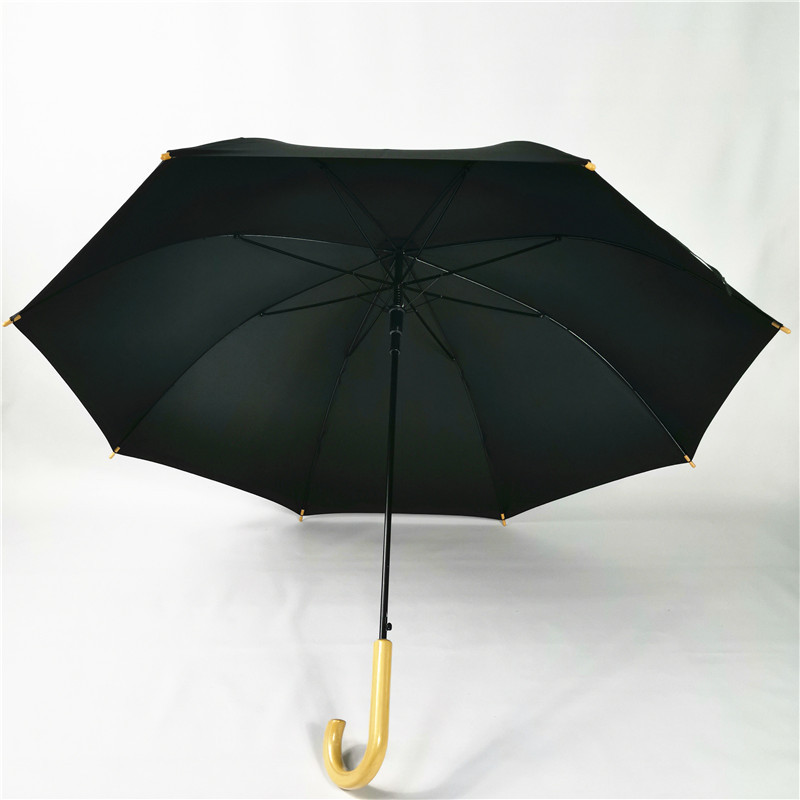 high quality big size popular auto open special wooden j handle straight umbrella