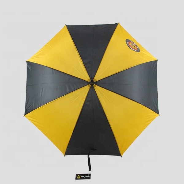 high quality promotional cheap automatic j handle straight umbrella with plastic cover