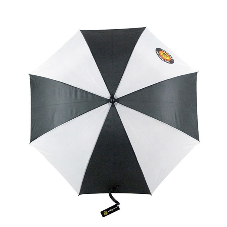 high quality promotional cheap automatic j handle straight umbrella with plastic cover