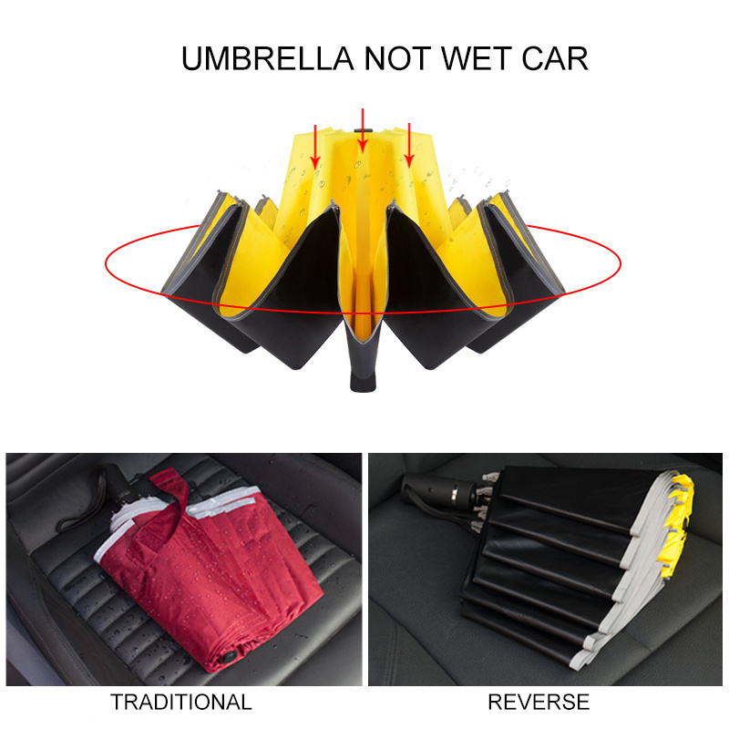 automatic compact travel kazbrella custom logo personalized reverse folding umbrella