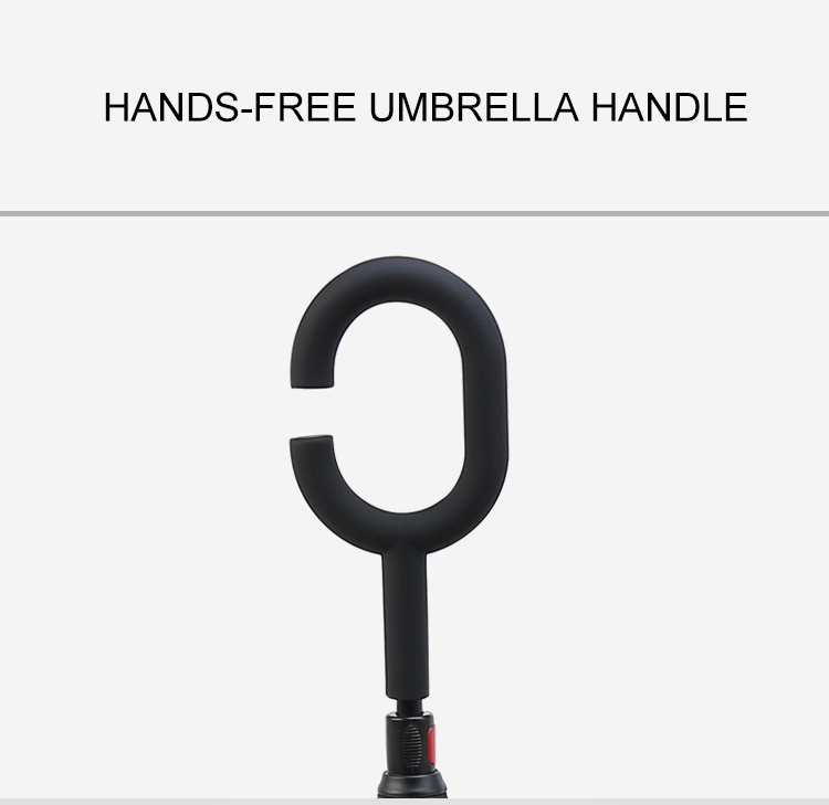 wholesale double layer 190t 23 inch high quality reverse inverted umbrella with c-shaped handle