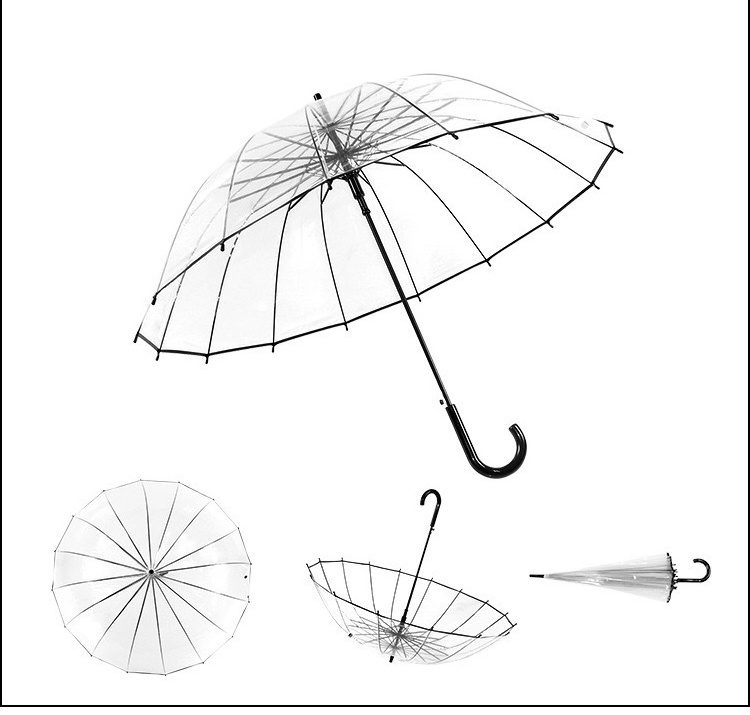 wholesale designer eco friendly sustainable 16k travel transparent clear paraguas parapluie umbrella