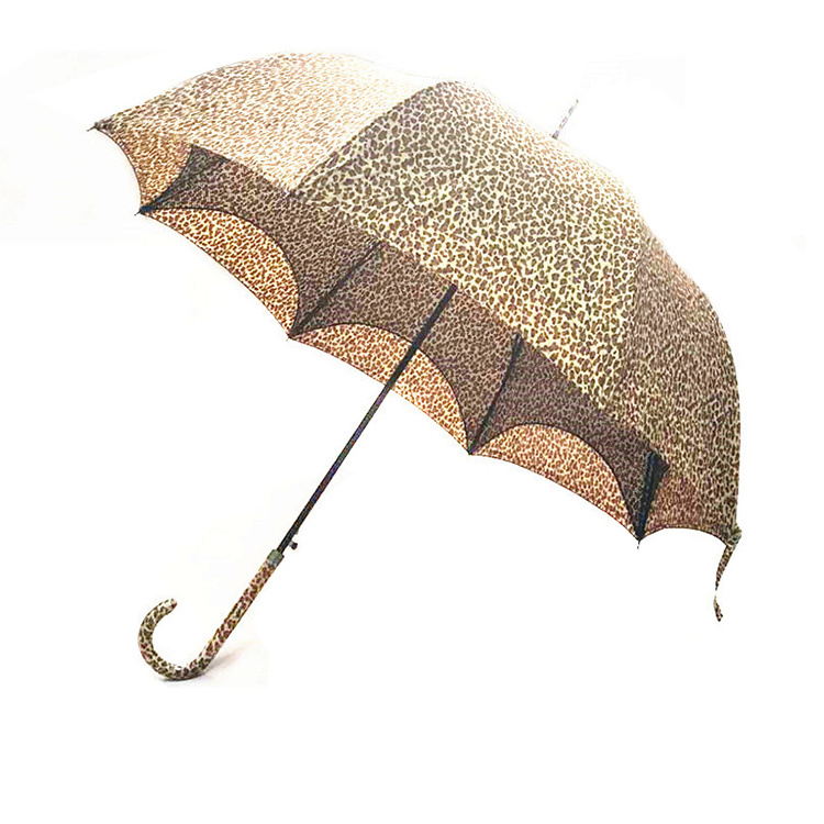 custom wholesale new design personalized leopard print lady straight paraguas umbrella