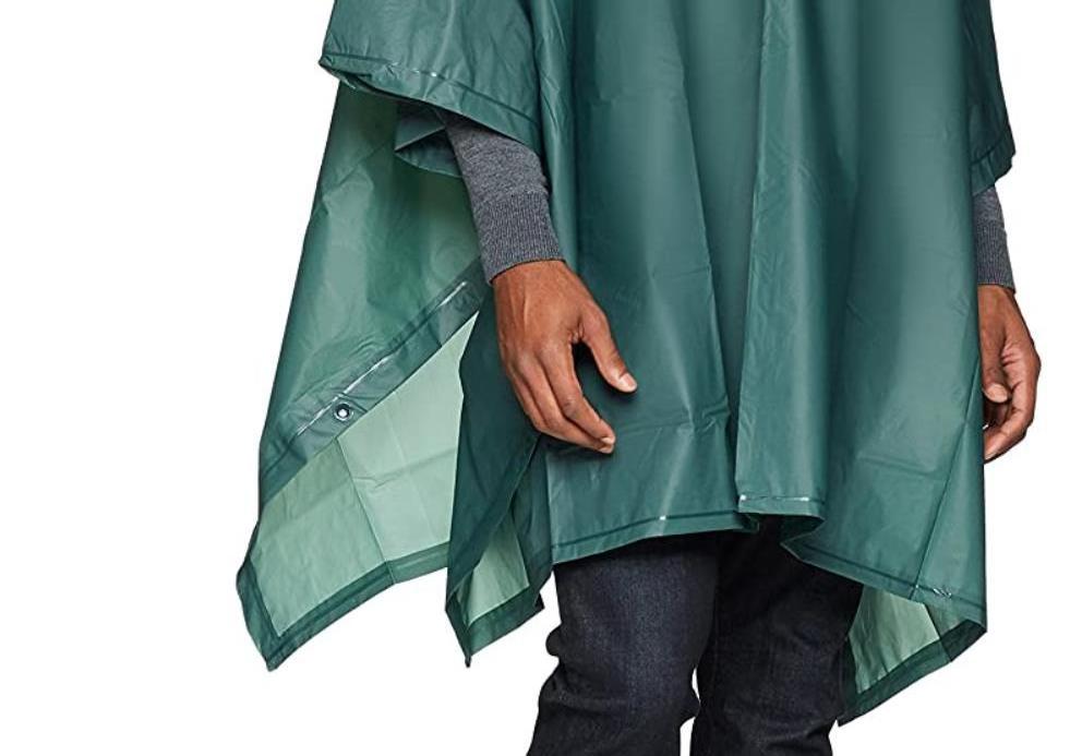 reusable custom logo oem waterproof black adult zipper polyester rain poncho with drawstring hood