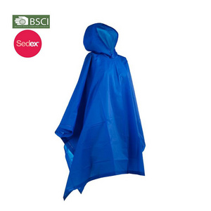 reusable custom logo oem waterproof black adult zipper polyester rain poncho with drawstring hood