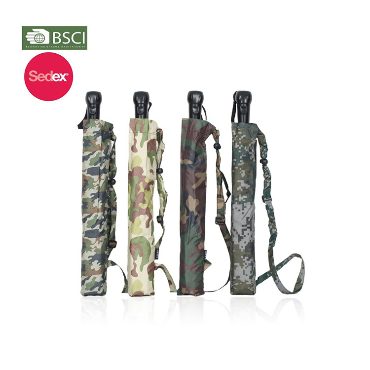 wholesale promotion two person double layer windproof 23inch silver coated camouflage 2 fold rain umbrella