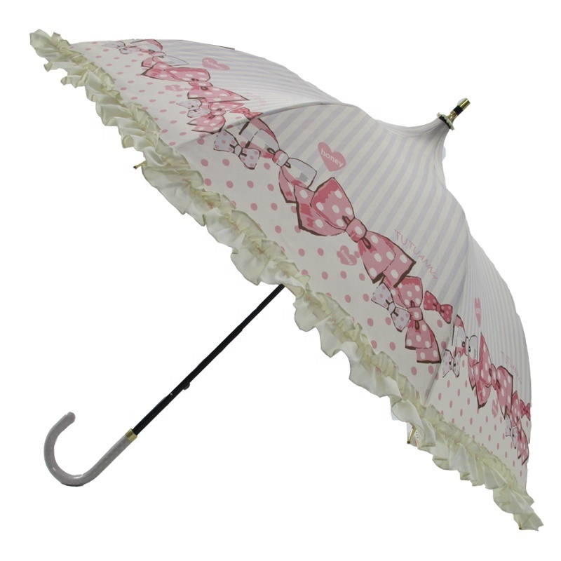 Retro Pagoda Parasol Umbrella with hook handle Sun Protection  Wedding  Umbrella