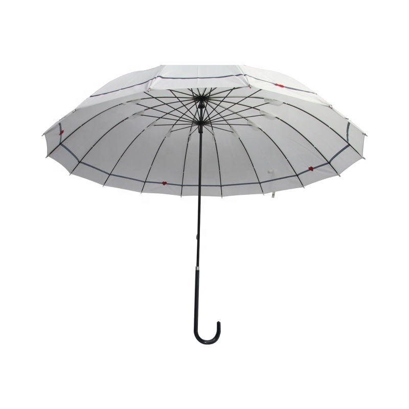 24 panels Japanese woman straight rain full body umbrella with embroidery