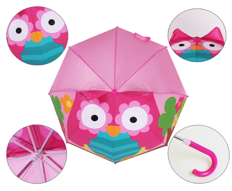 promotional 16 inch 3d carton cute animal frog children party boys girls umbrellas for kids