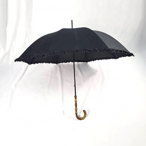 High quality elegant bamboo handle women umbrella  for Japan and Korea market