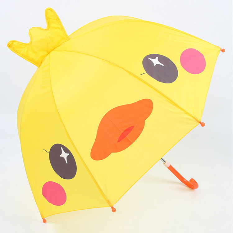 Hot sale princess safe manual open cute pink 3d children umbrella with ear umbrella