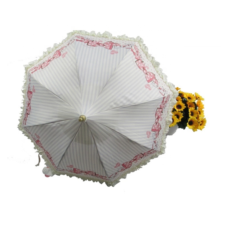 Retro Pagoda Parasol Umbrella with hook handle Sun Protection  Wedding  Umbrella