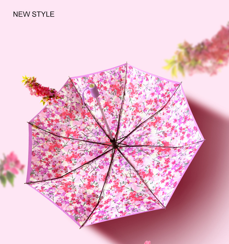 custom printed light branded designer manufacturer automatic windproof luxury three folding umbrella