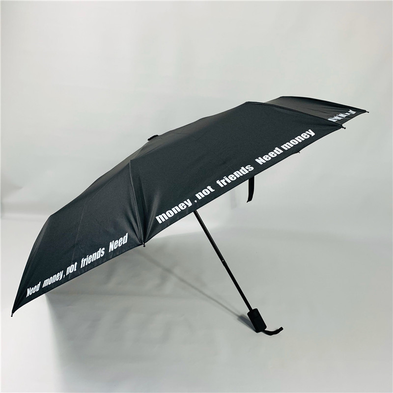 Fashion Three Color  Silk Printing Wholesale Summer UV Protection  Folding Waterproof Rain Umbrella