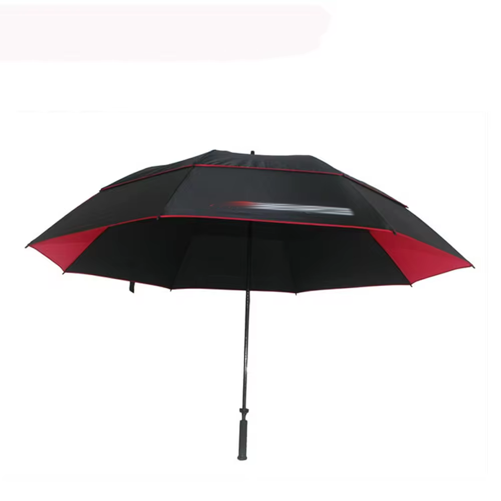 2024 Hot Sale Big Size Windproof Promotional Red And Black Double Canopy Golf Umbrella