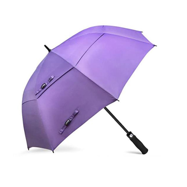 68 inch vented large luxuary custom windproof personalised purple golf umbrella with uv coating