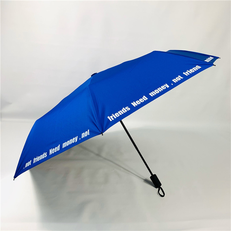 Fashion Three Color  Silk Printing Wholesale Summer UV Protection  Folding Waterproof Rain Umbrella