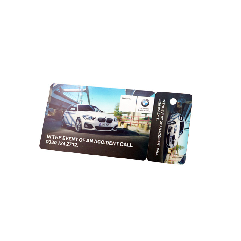 Custom Printed Plastic Cards With Snapoff Key Fobs 2 Parts Snap Off Printed Membership Cards