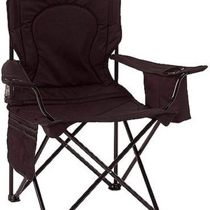 Portable Camping Chair with 4-Can Cooler Fully Cushioned Seat and Back Collapsible Chair for Camping Tailgates Beach and Sports