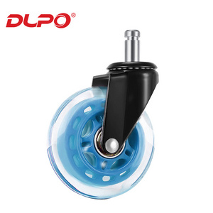 DLPO decorative furniture casters 3 inch office chair caster clear pu wheel for carpet