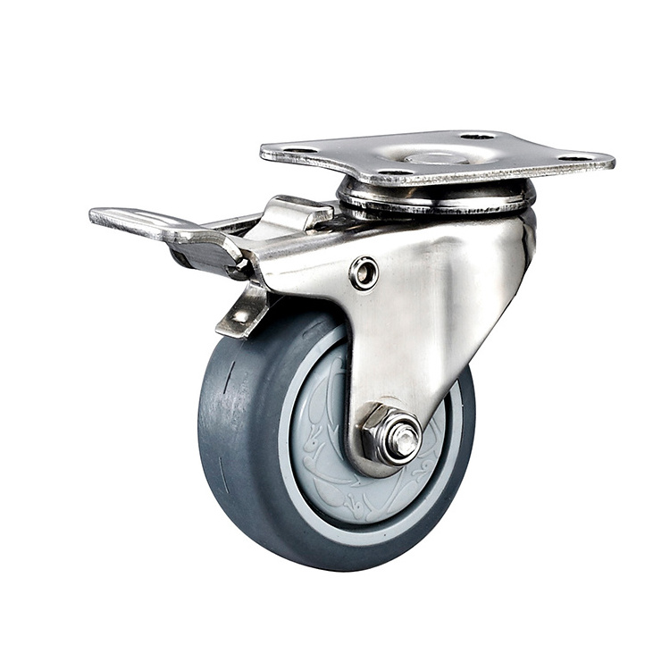 DLPO Light duty 304 steel Electrical Swivel TPR Industrial caster wheels