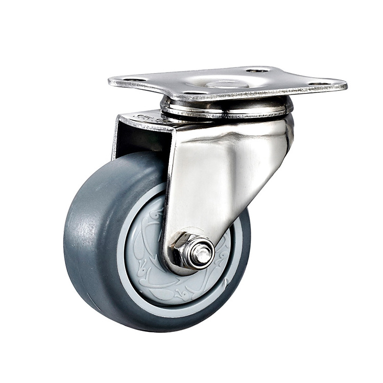 DLPO Light duty 304 steel Electrical Swivel TPR Industrial caster wheels