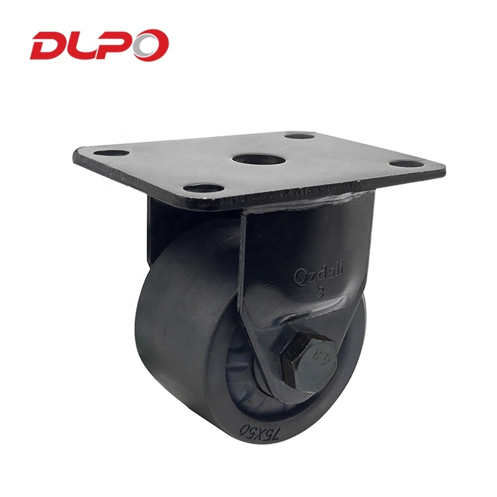 Dlpo 75mm 800kg Low Profile Gravity castor Mechanical Equipment Heavy Duty PA Caster Wheel with Metal Double Brake