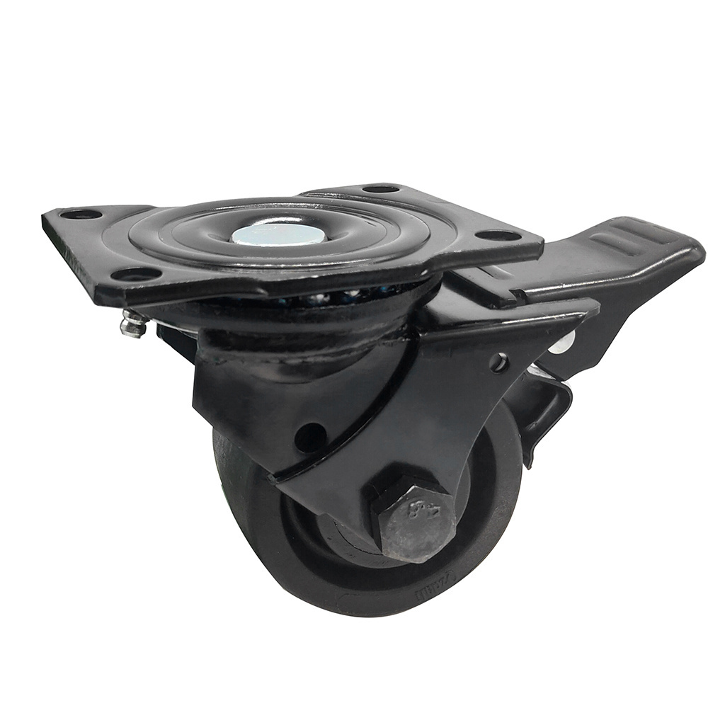 DLPO hot selling 3 inch heavy duty Low center of gravity swivel black mechanical caster