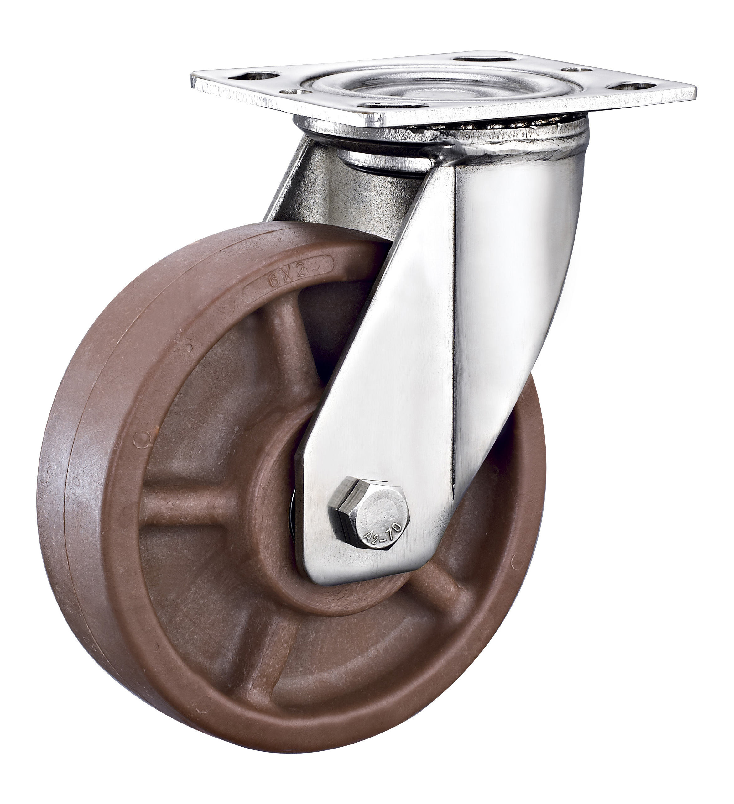 DLPO high temperature dual brake castors 4 x 2 trolley swivel stainless-steel heavy duty caster wheels