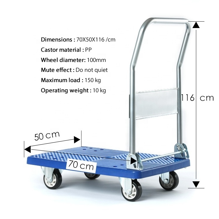 DLPO Factory Foldable warehouse trolley platform Folding hand push Carts and trolleys