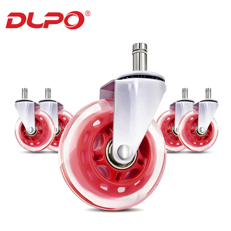 DLPO caster wheels heavy duty elastic pu swivel chair wheel furniture office chair wheels