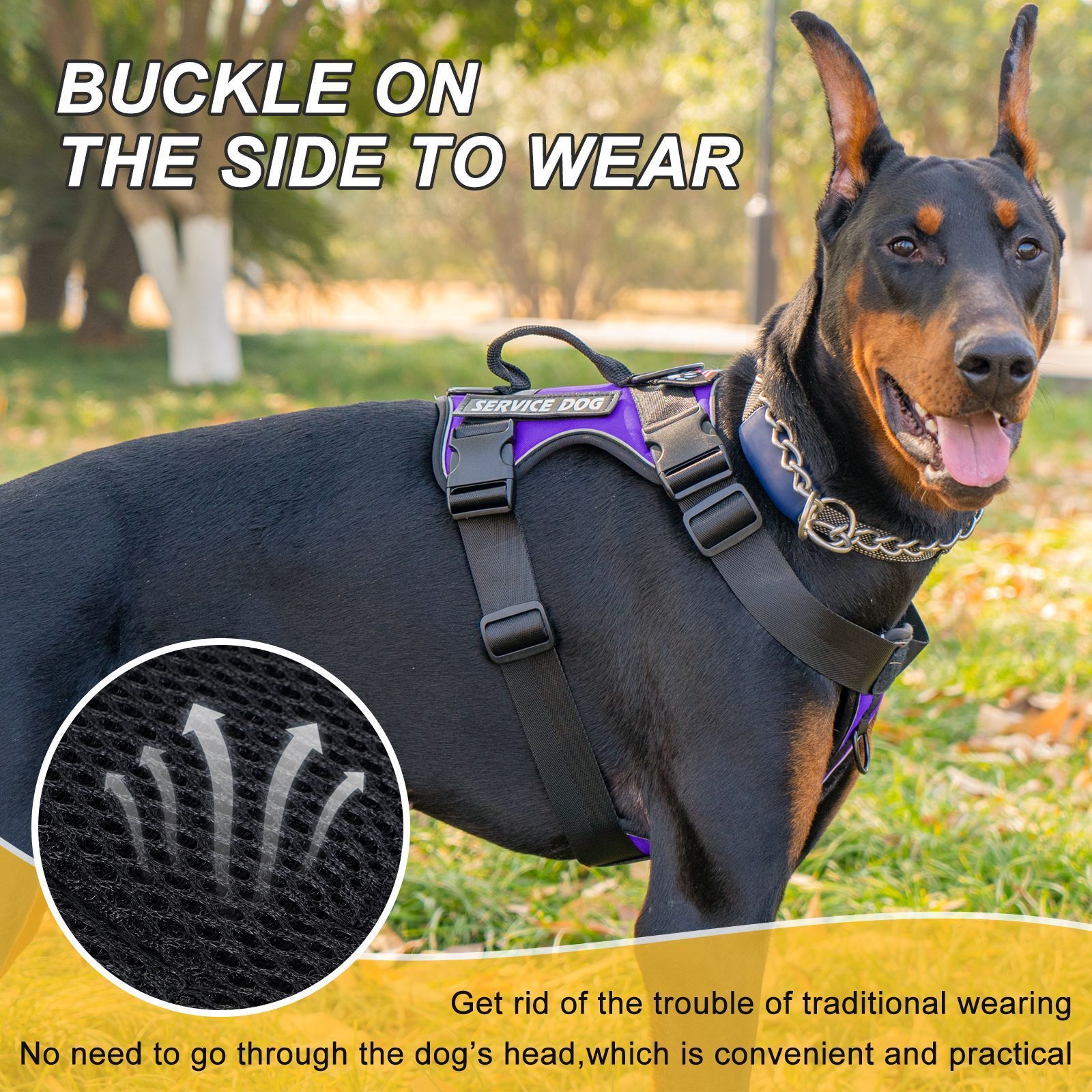 Pet Dog Harness Vest - Adjustable Soft Oxford Reflective Dog Harness for Large Medium Dog,Orange