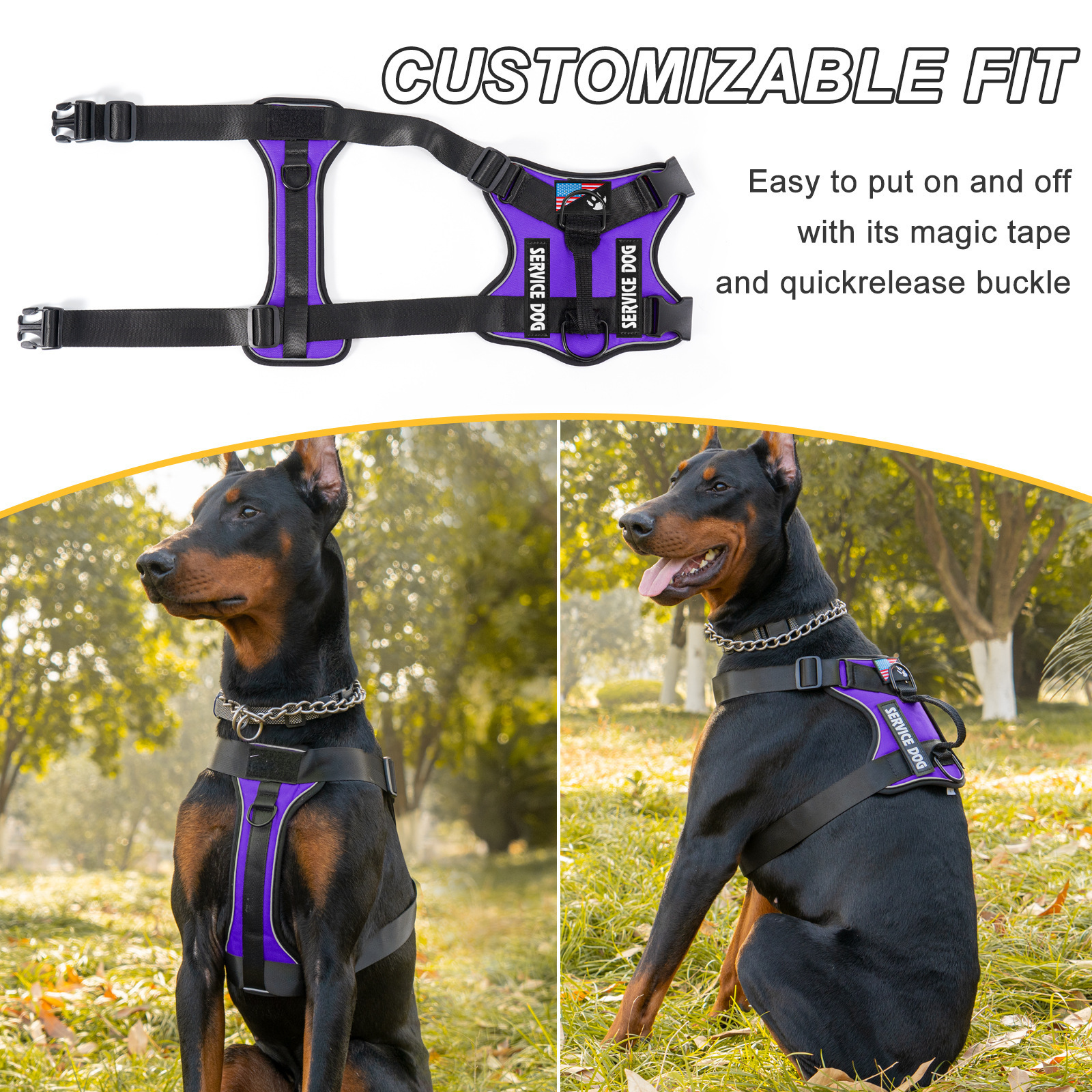 Pet Dog Harness Vest - Adjustable Soft Oxford Reflective Dog Harness for Large Medium Dog,Orange