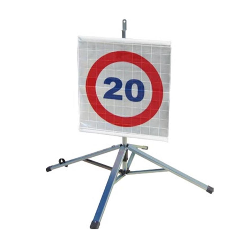 Speed Control Radar Spanish Standard Traffic Symbols Foldable Reflective Vinyl Roll Up Sign Stand