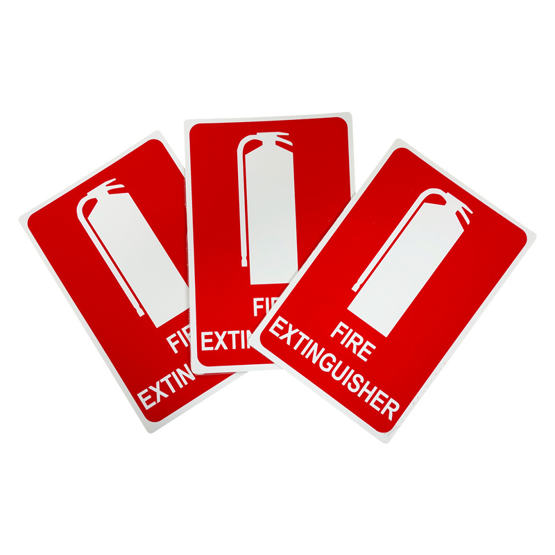 Reflective Safety Custom Reminder Emergency Exit PVC Plastic Warning Fire Extinguisher Sticker Signs