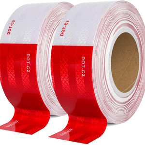 Reflective Retro DOT-C2 Reflective Tape Red White Adhesive Reflector Tape Trailer Cars Trucks Outdoor Red/White Conspicuity Tape