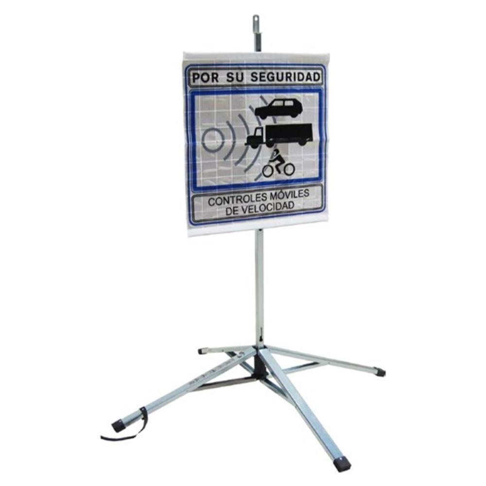 Speed Control Radar Spanish Standard Traffic Symbols Foldable Reflective Vinyl Roll Up Sign Stand