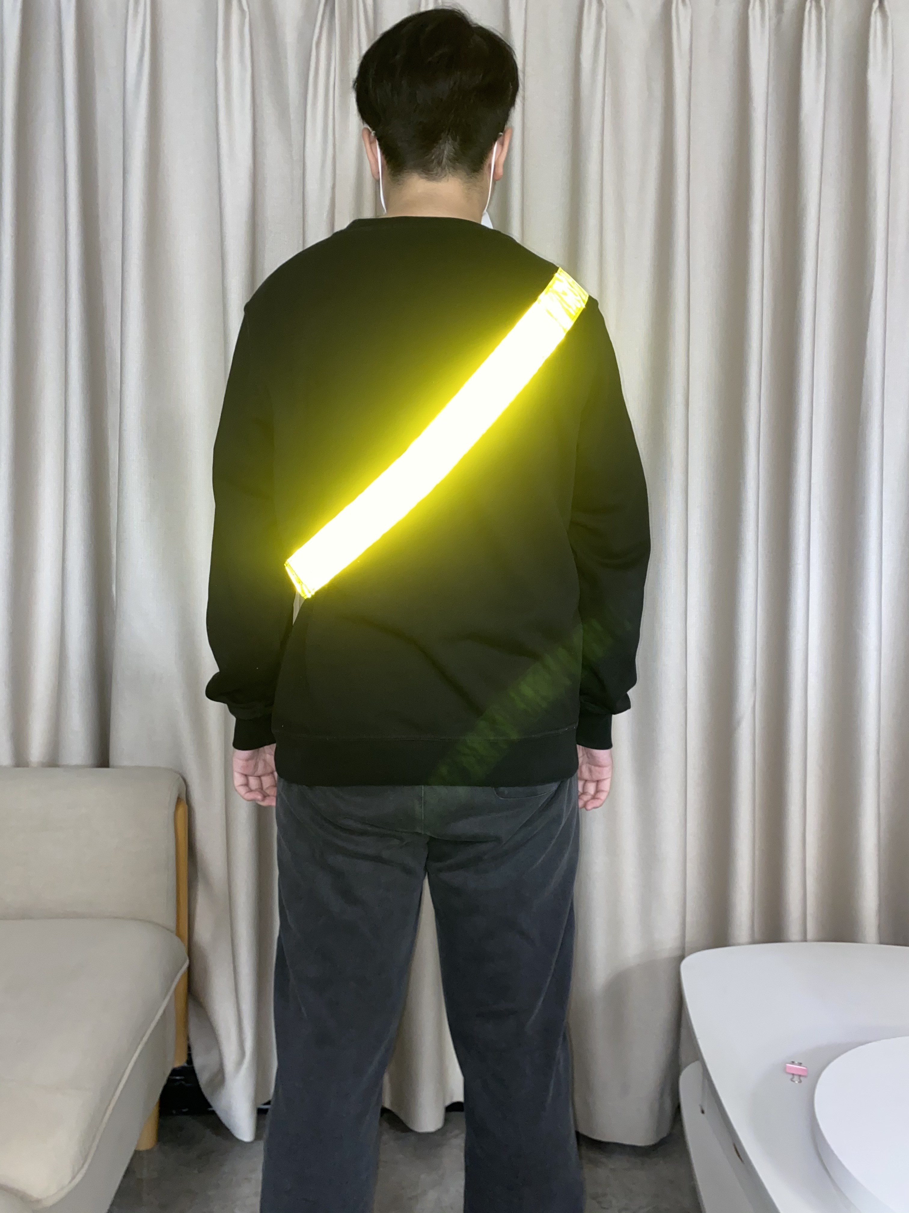 Reflective High Visibility Custom Adjustable PVC Body Waist Strip Motorcycle Vest Running Reflective Safety Belts