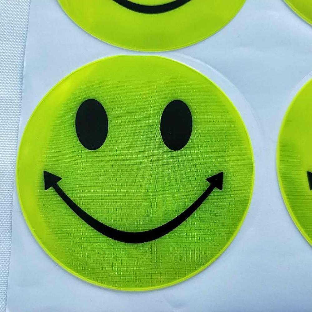 Reflective Sticker Various Color PVC Reflective Self Adhesive Stickers Smile For Bike Car Truck Children Stickers