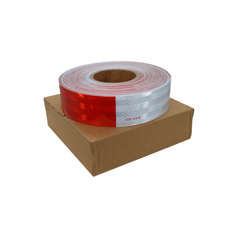 Reflective Retro DOT-C2 Reflective Tape Red White Adhesive Reflector Tape Trailer Cars Trucks Outdoor Red/White Conspicuity Tape