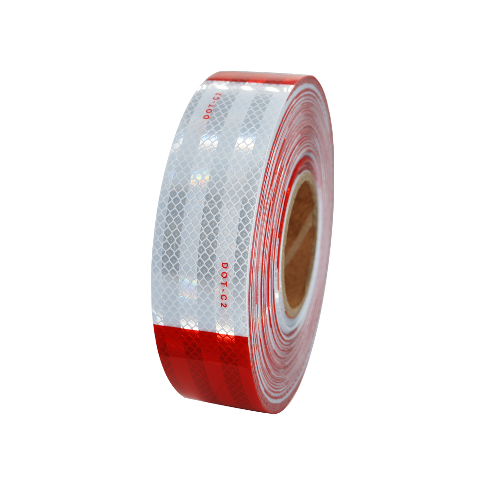 Reflective Retro DOT-C2 Reflective Tape Red White Adhesive Reflector Tape Trailer Cars Trucks Outdoor Red/White Conspicuity Tape