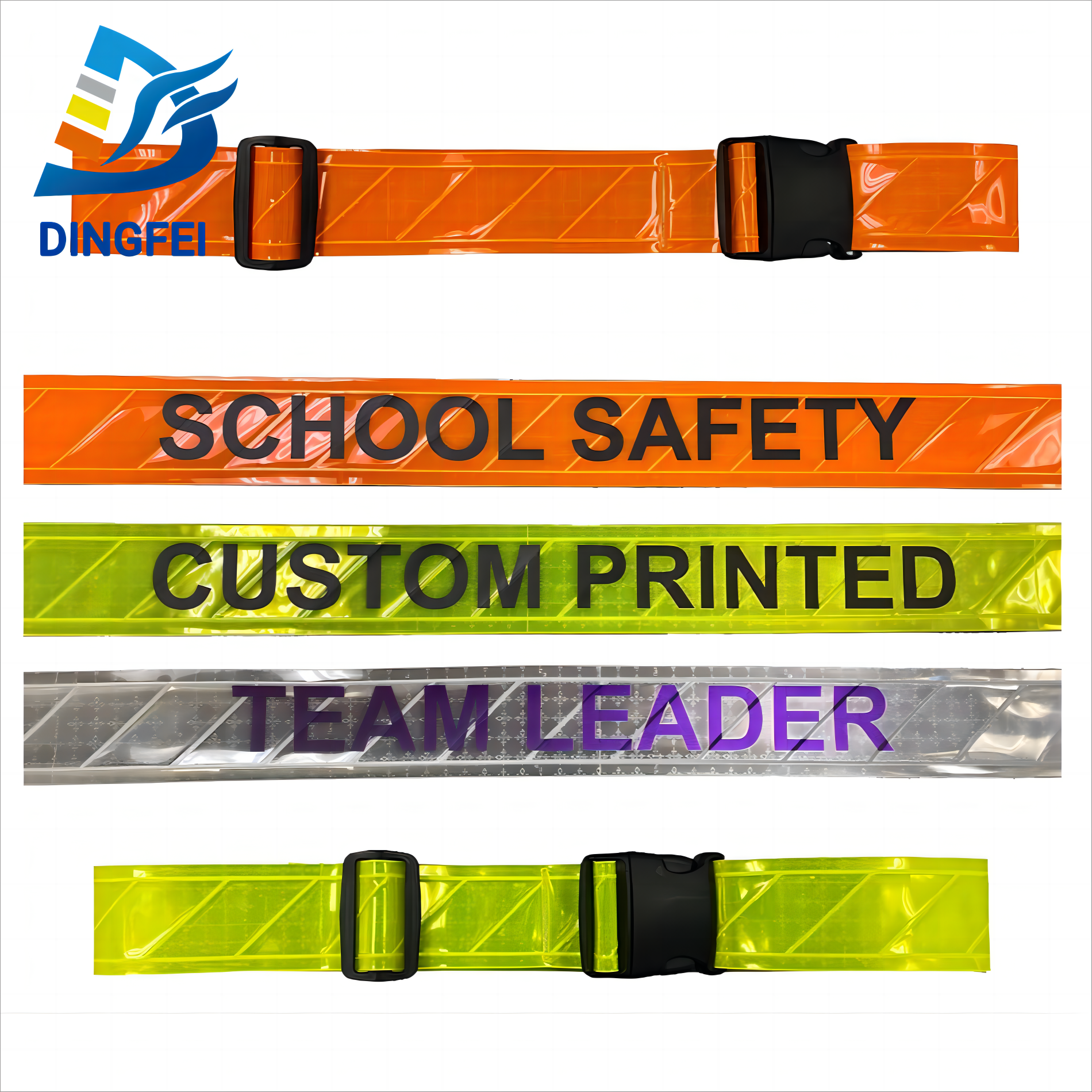 Reflective High Visibility Custom Adjustable PVC Body Waist Strip Motorcycle Vest Running Reflective Safety Belts