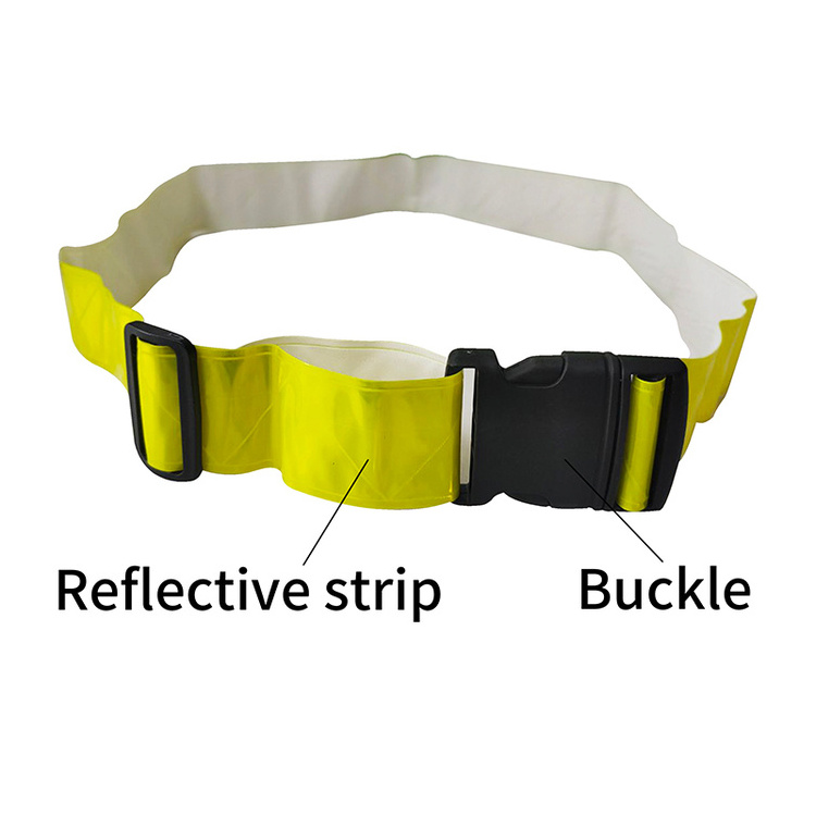 High Visibility Running Gear Adjustable Custom Printing Silver White PVC Vinyl Reflective Safety Belt