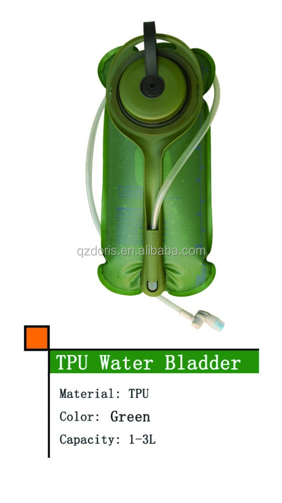 Custom design hiking camping portable hydration water bladder with support