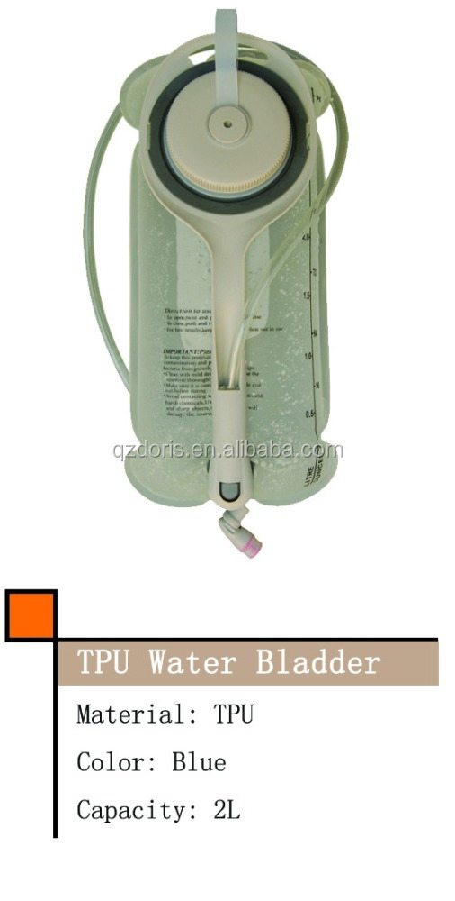 Custom design hiking camping portable hydration water bladder with support