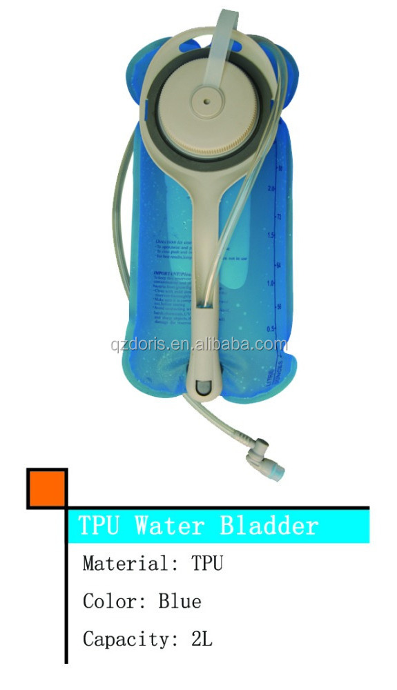 Custom design hiking camping portable hydration water bladder with support